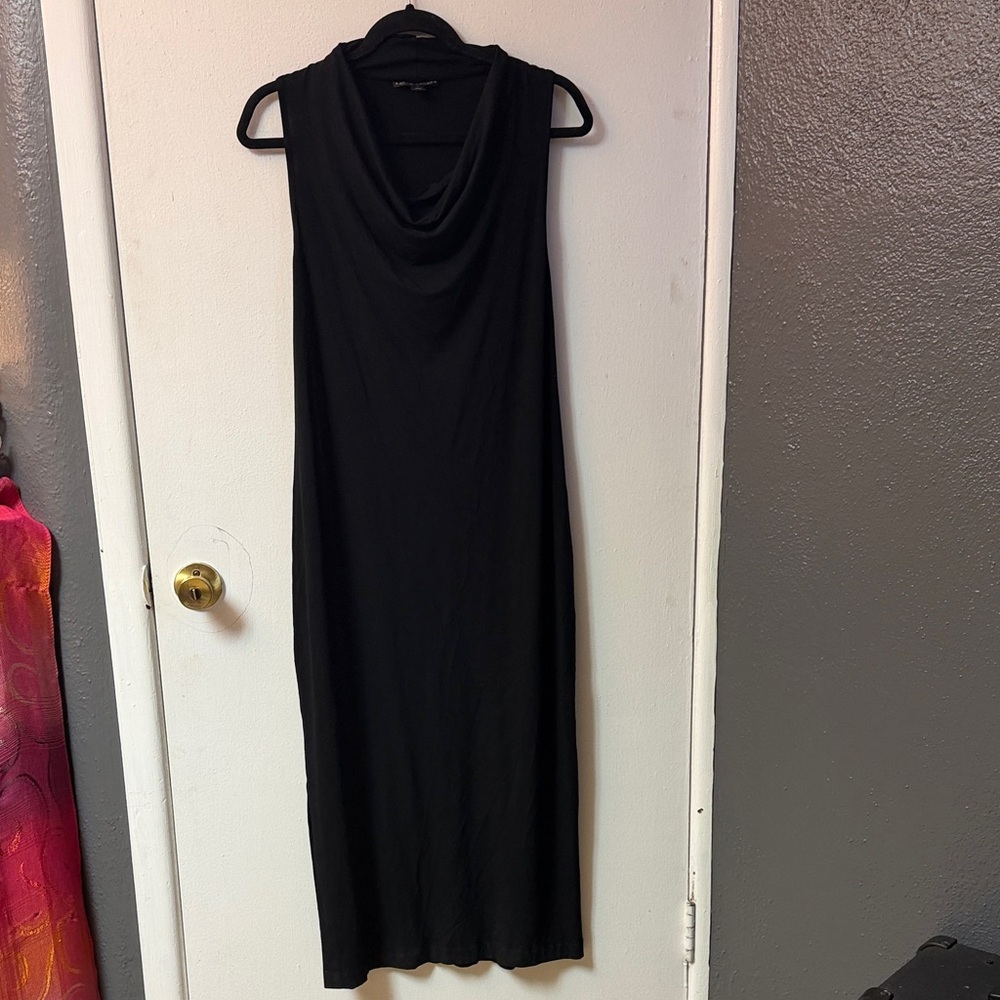 Ralph Lauren Black Label Sleek Black Midi Dress